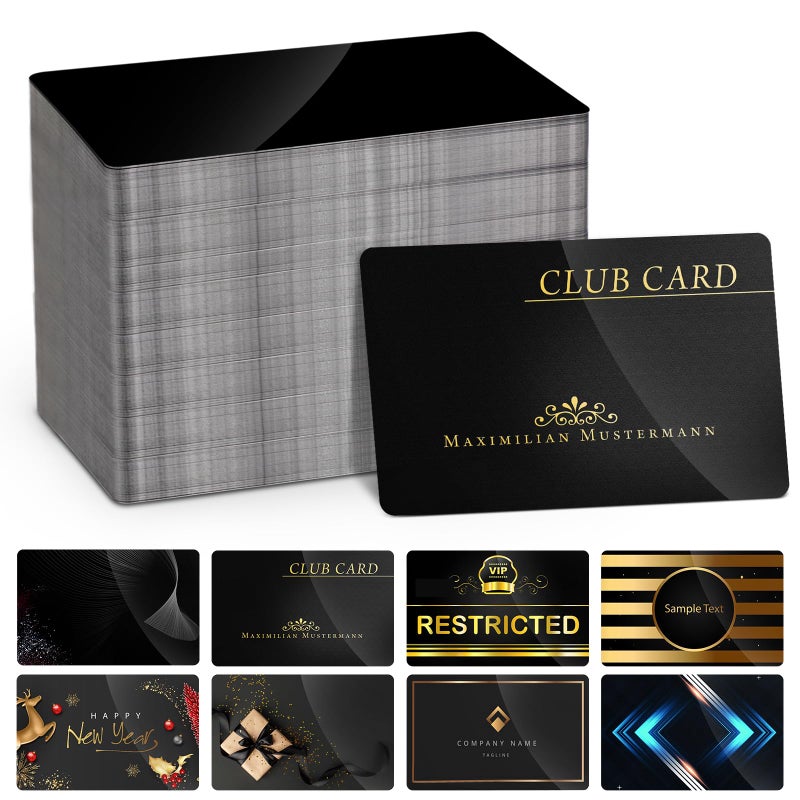 VZZNN 300 Pack Metal Business Cards Blanks Anodized Aluminum Blanks Name Card Laser Engraving Blanks for Laser Engraving DIY Cards Gift Cards VIP Cards Membership Cards Office Name Cards(Thickness 0.2 mm) - Image 1